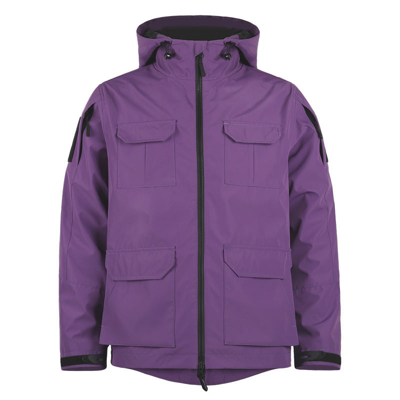 Men's Hooded Field Jacket with Four Cargo Pockets
