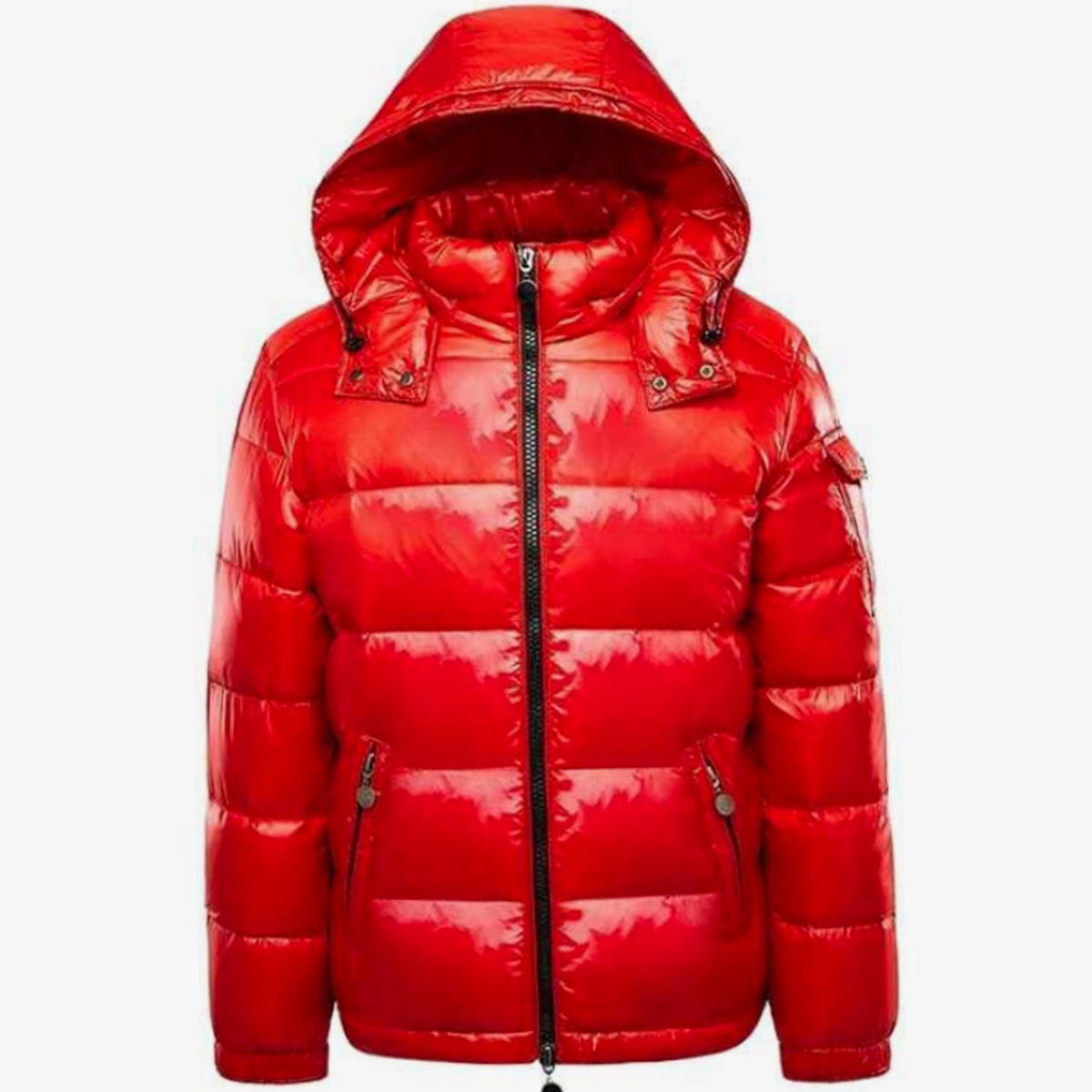 Men's Hooded Quilted Puffer Winter Jacket with Full Zip