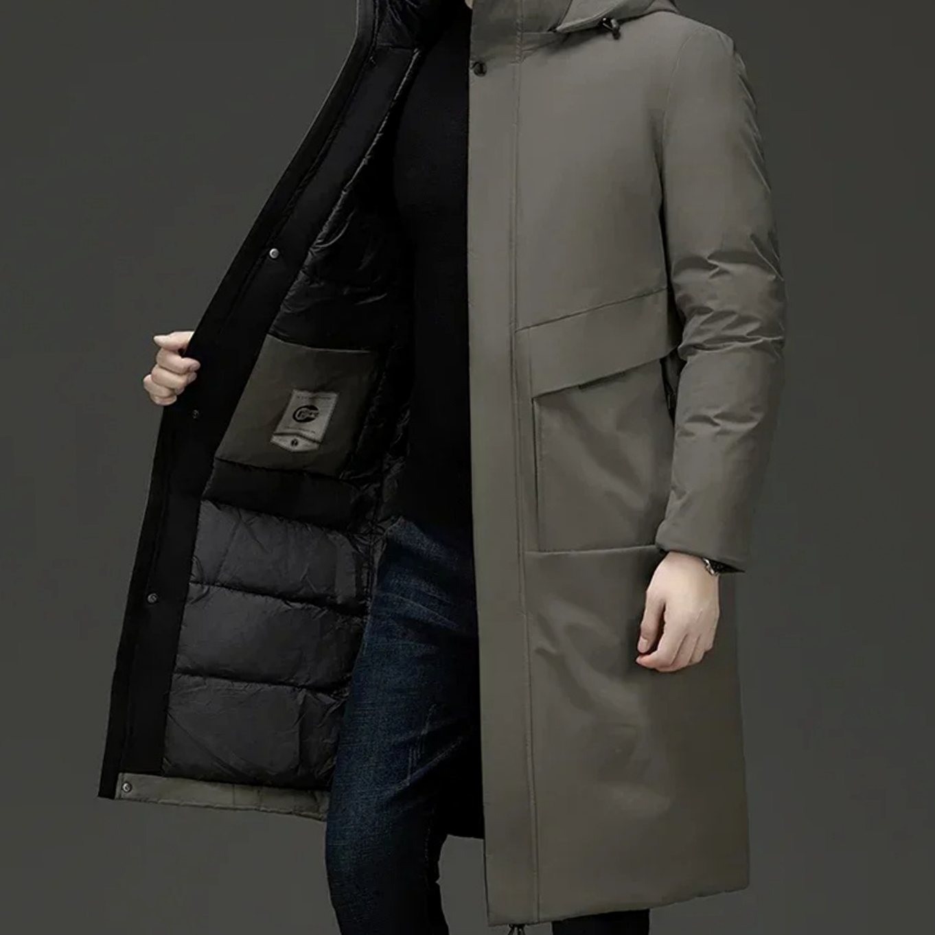 Men's Insulated Hooded Long Puffer Winter Coat
