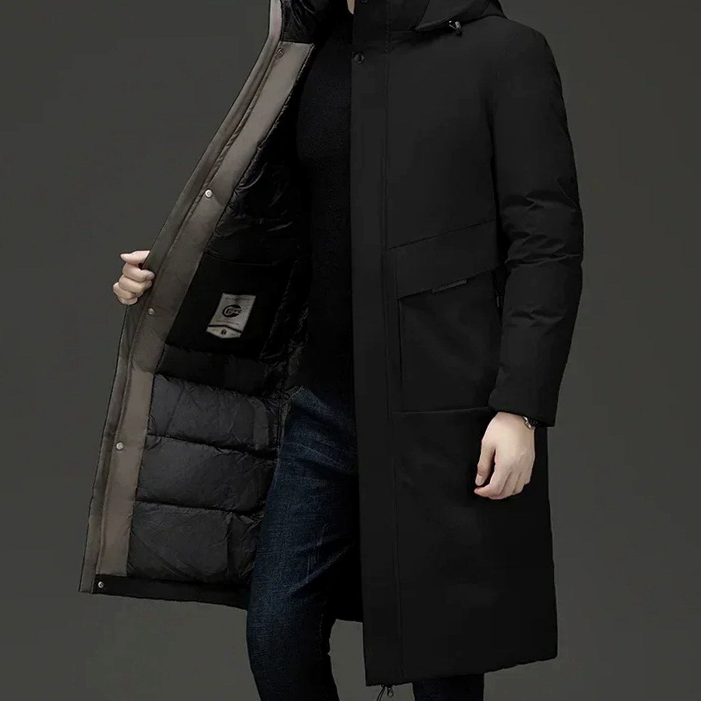 Men's Insulated Hooded Long Puffer Winter Coat