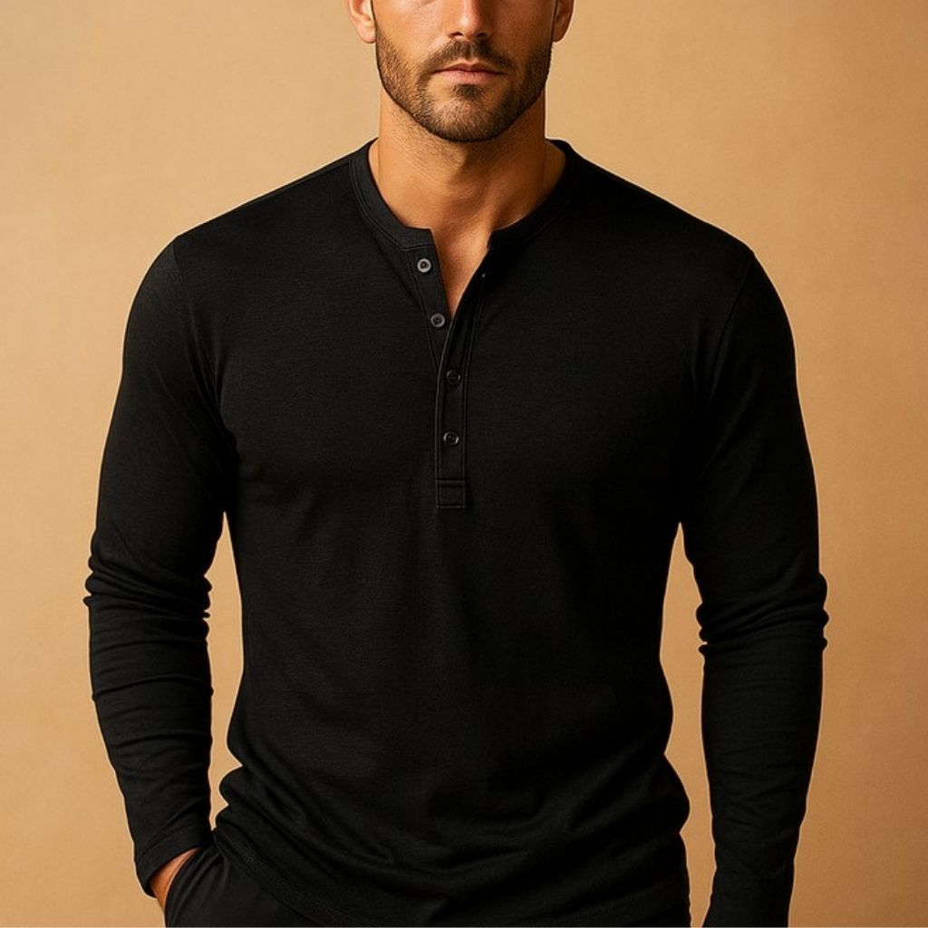Men's Long-Sleeve Henley Shirt