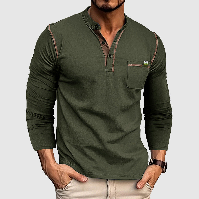 Men's Long-Sleeve Henley Shirt – Stylish Everyday Comfort