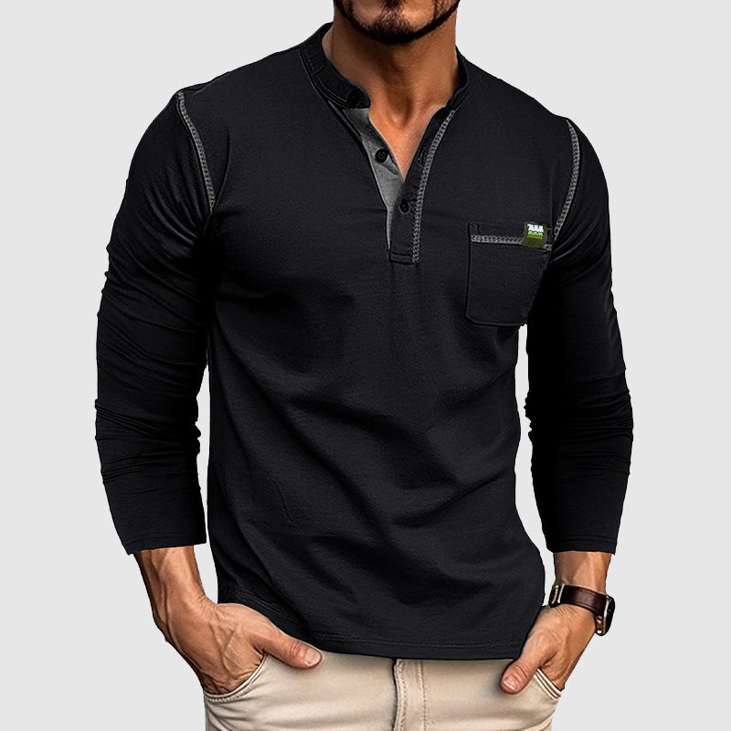 Men's Long-Sleeve Henley Shirt – Stylish Everyday Comfort