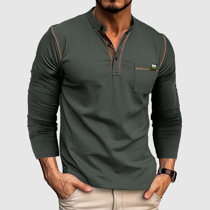 Men's Long-Sleeve Henley Shirt – Stylish Everyday Comfort