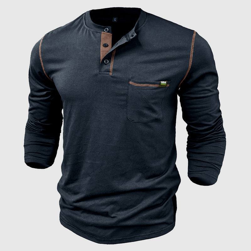 Men's Long-Sleeve Henley Shirt – Stylish Everyday Comfort
