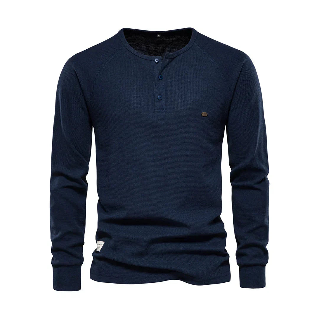 Men's Long Sleeve Round Neck Shirt - Comfort & Style
