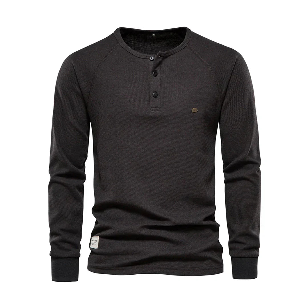 Men's Long Sleeve Round Neck Shirt - Comfort & Style