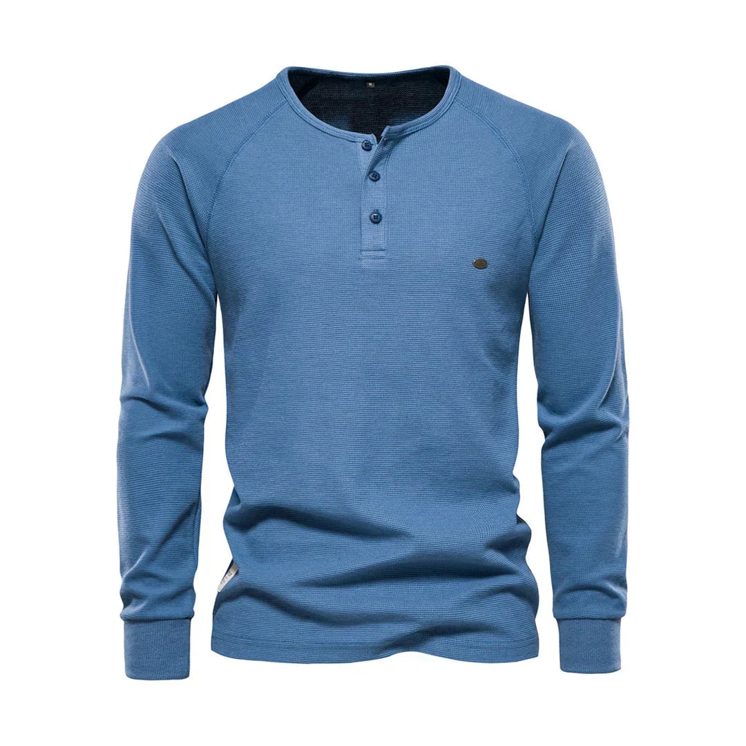 Men's Long Sleeve Round Neck Shirt - Comfort & Style