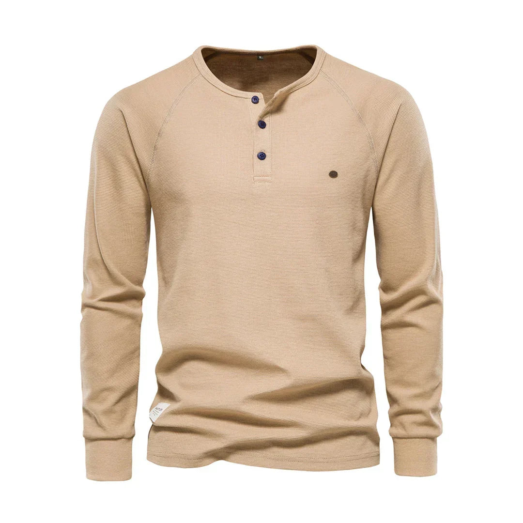 Men's Long Sleeve Round Neck Shirt - Comfort & Style