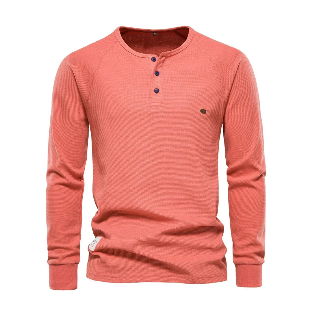 Men's Long Sleeve Round Neck Shirt - Comfort & Style