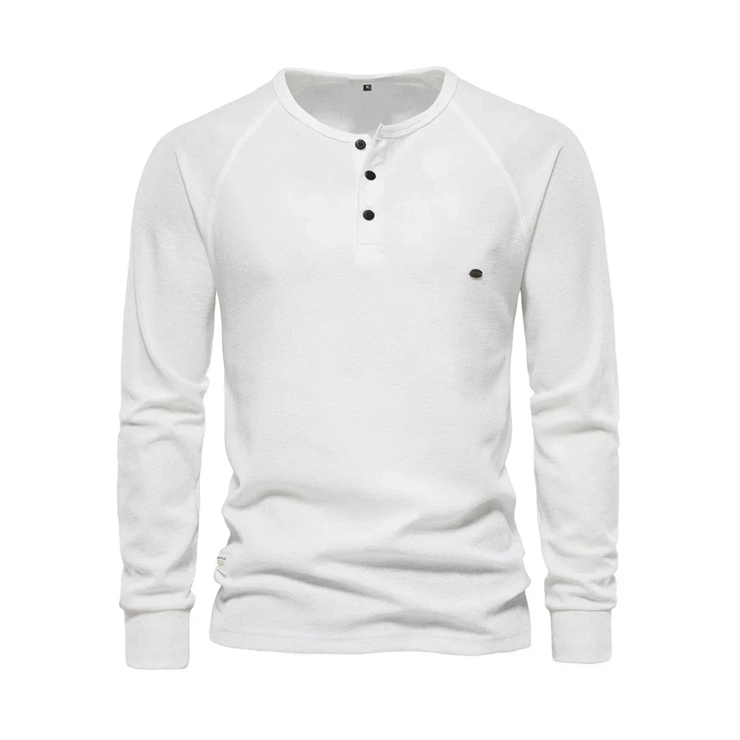 Men's Long Sleeve Round Neck Shirt - Comfort & Style