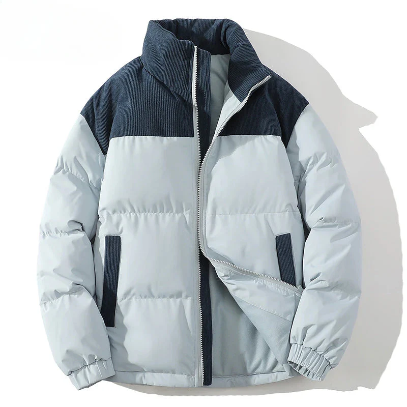 Men's Loose Fit Quilted Insulated Front-Zip Puffer Jacket