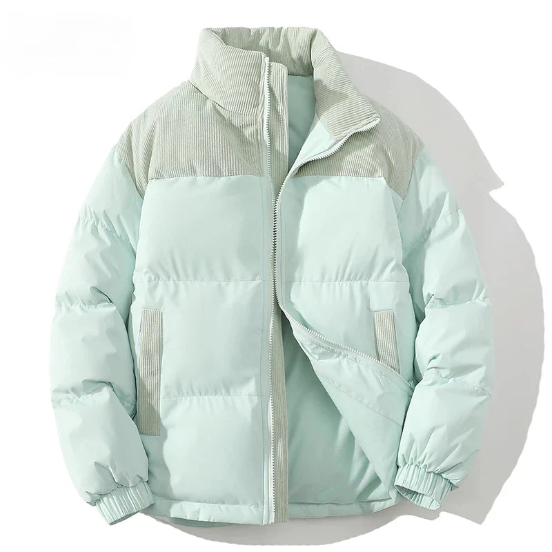 Men's Loose Fit Quilted Insulated Front-Zip Puffer Jacket