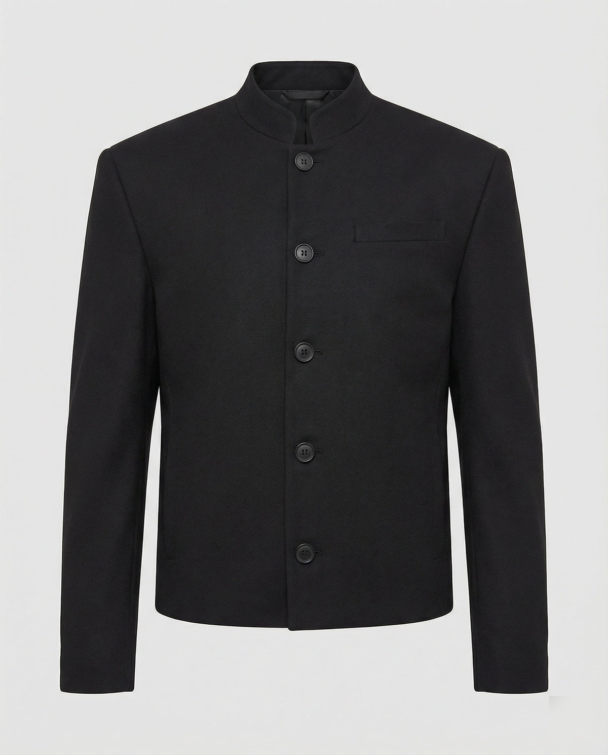 Men's New Chinese Style Short Stand Collar Jacket - Black