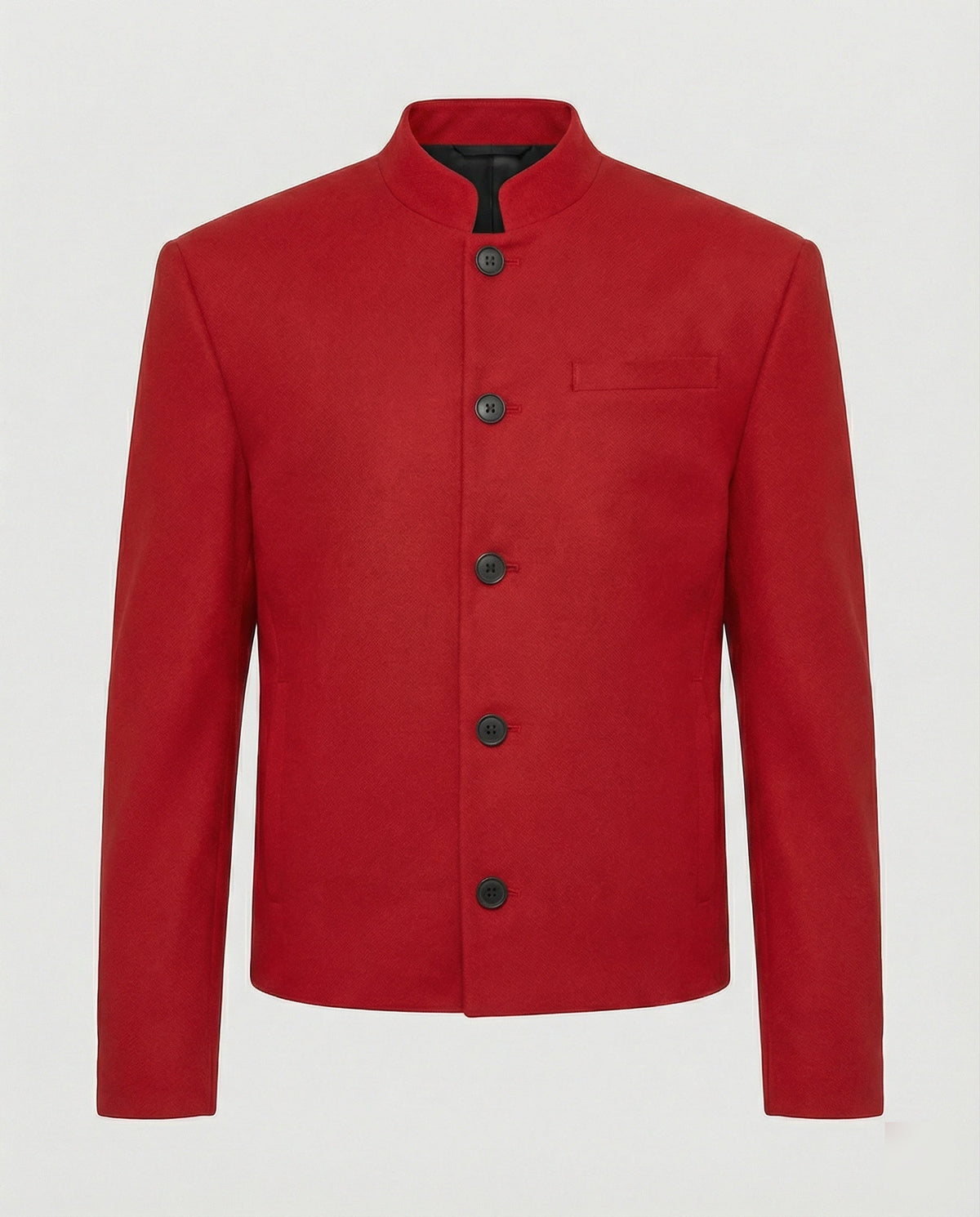 Men's New Chinese Style Short Stand Collar Jacket - Black