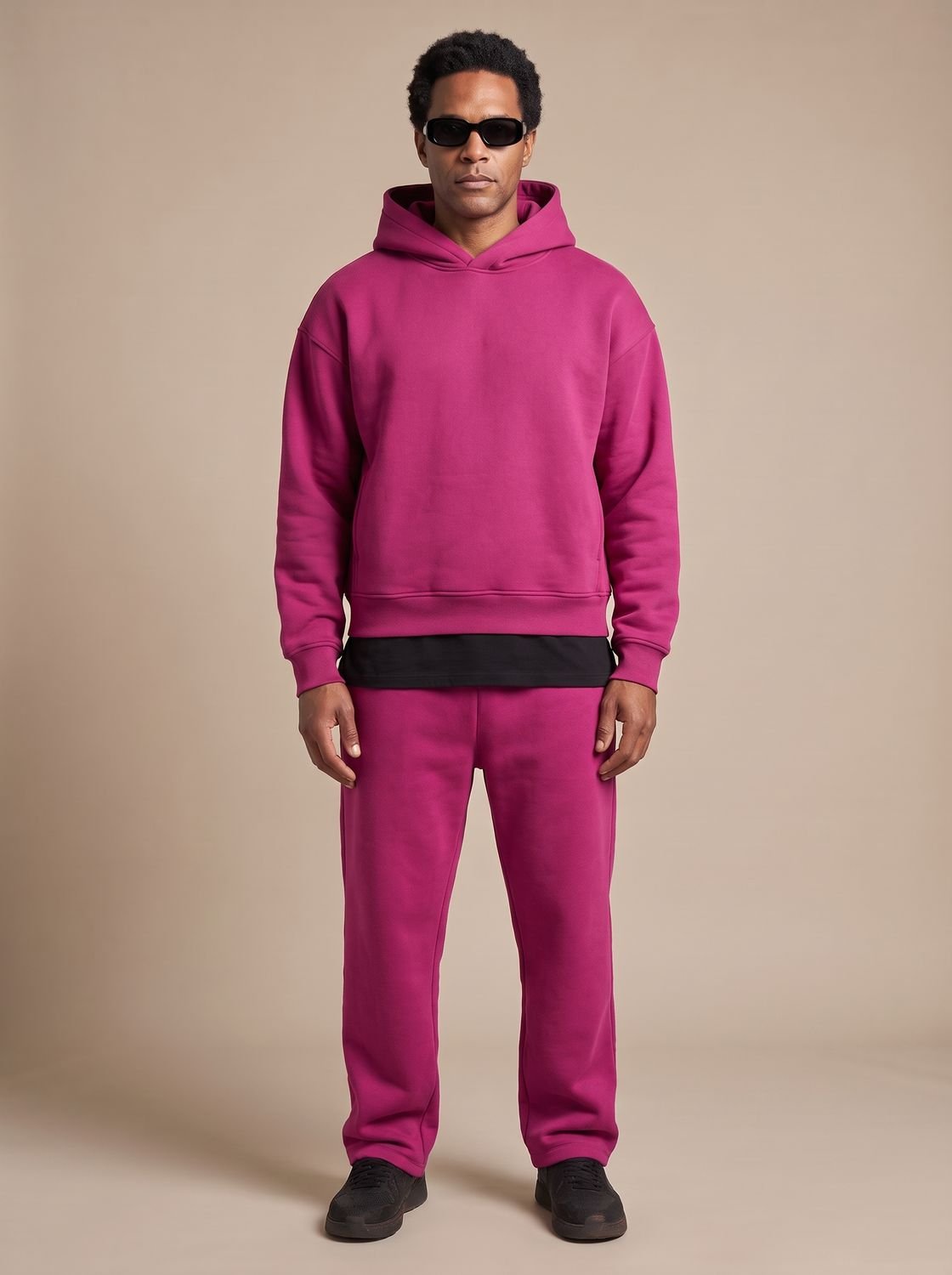 Men's Oversized Fleece Hoodie and Jogger Tracksuit Set