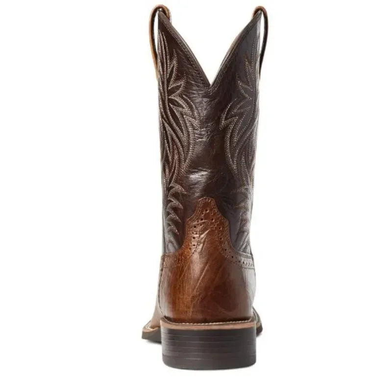 Men's Retro Embroidered Leather Cowboy Boots