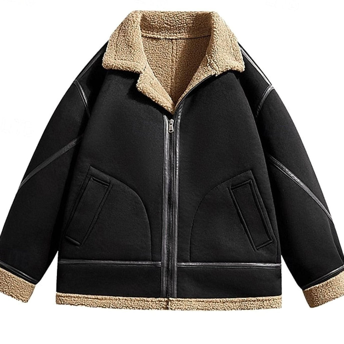 Men's Sherpa-Lined Full-Zip Aviator Bomber Jacket