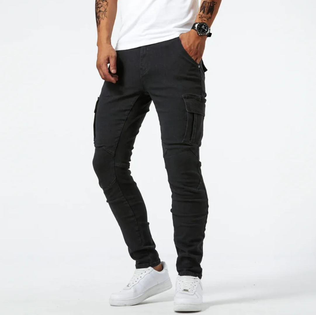 Men's Skinny Cargo Jeans with Pockets