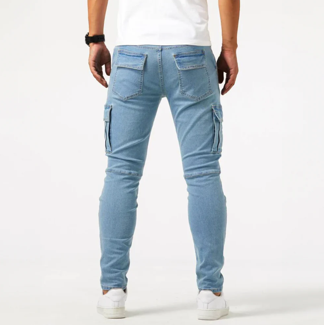 Men's Skinny Cargo Jeans with Pockets