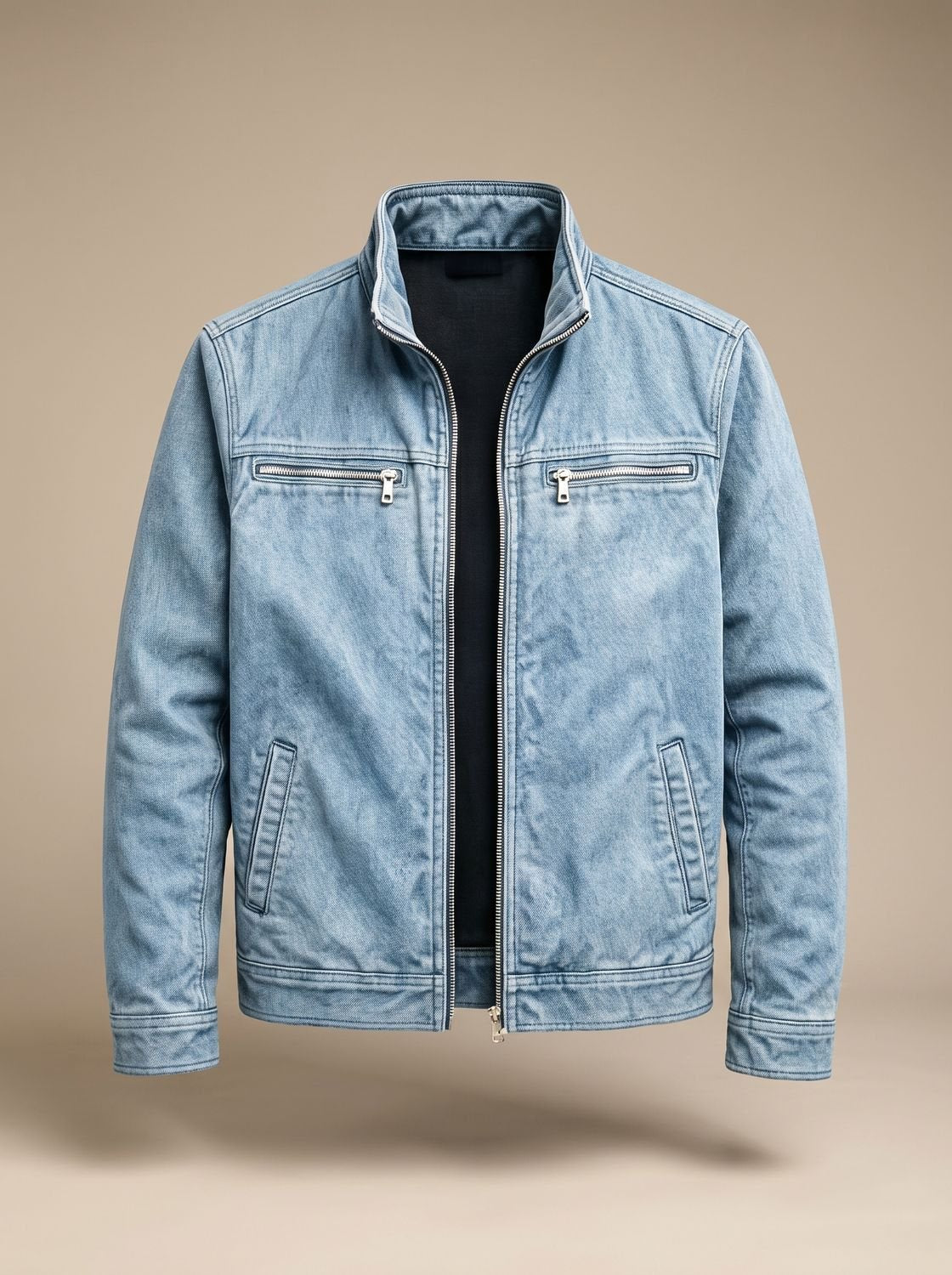 Men's Stand-Collar Full-Zip Slim-Fit Bomber Jacket