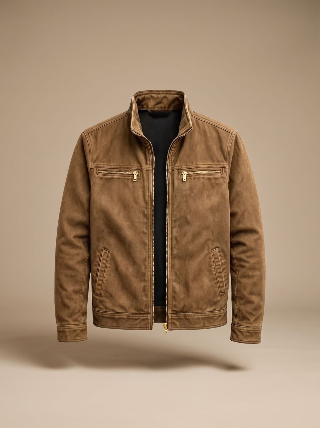 Men's Stand-Collar Full-Zip Slim-Fit Bomber Jacket