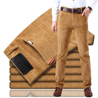 Men's Straight-Leg Stretch Corduroy Business Trousers