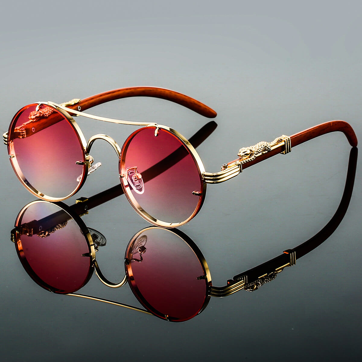 Men's Sunglasses - Retro Oval Metal | UV Protection