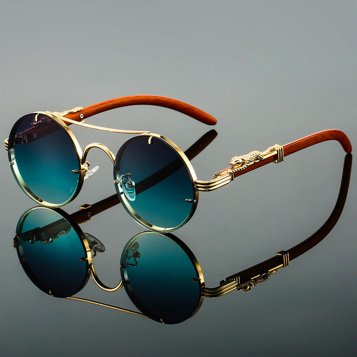 Men's Sunglasses - Retro Oval Metal | UV Protection