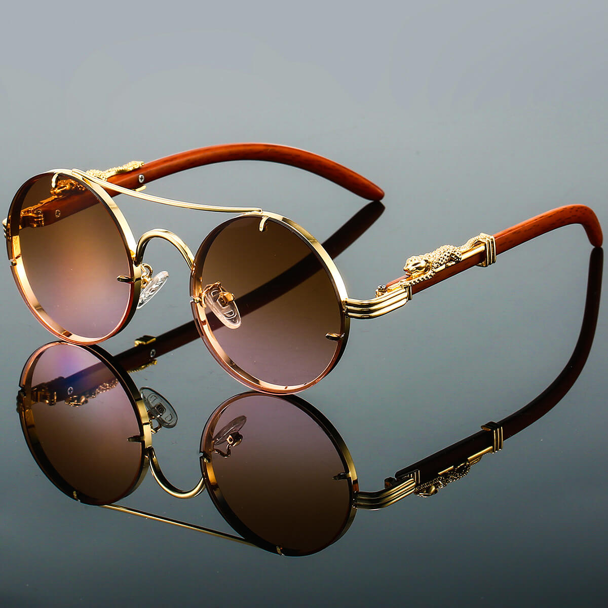 Men's Sunglasses - Retro Oval Metal | UV Protection