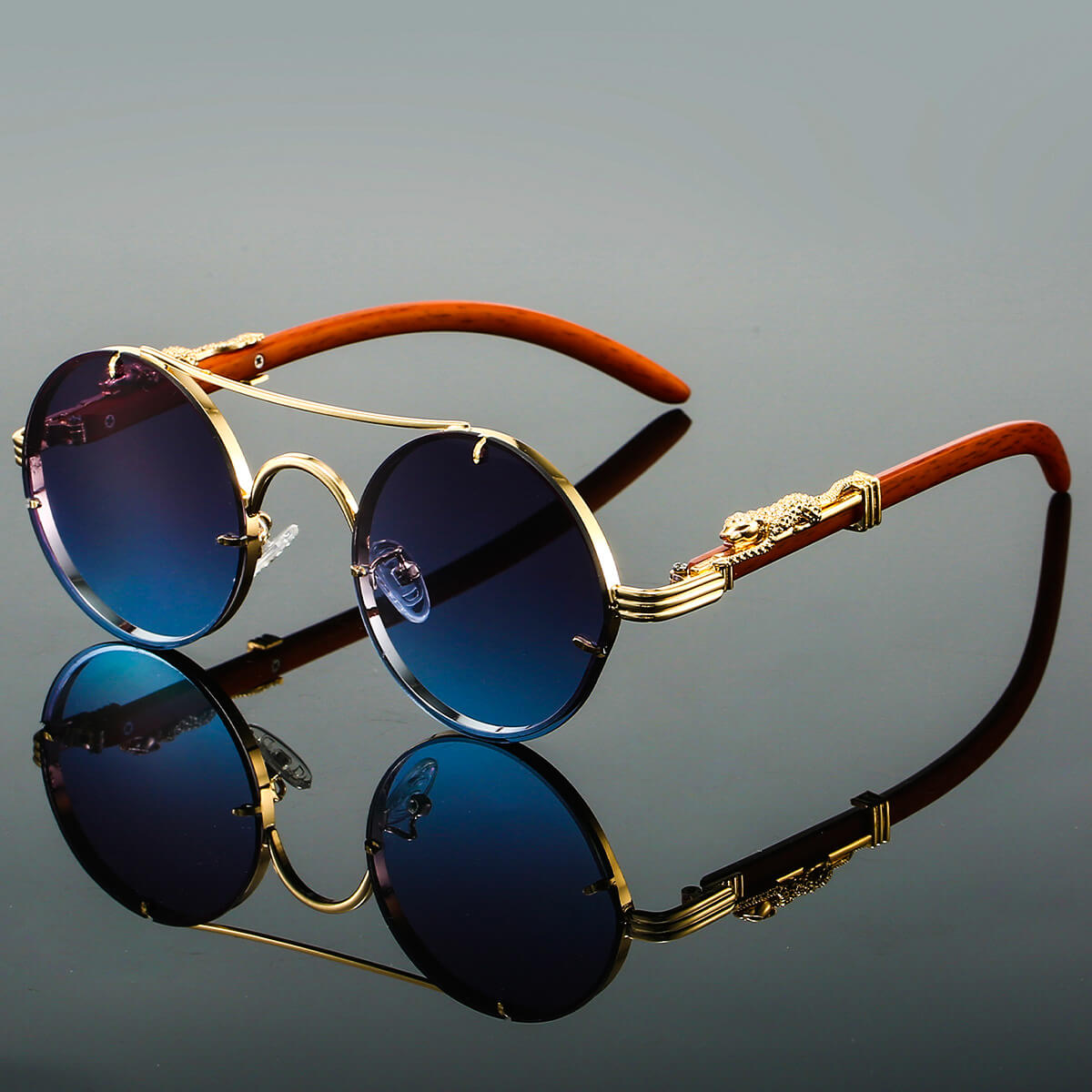 Men's Sunglasses - Retro Oval Metal | UV Protection