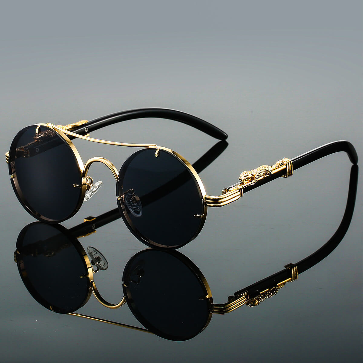 Men's Sunglasses - Retro Oval Metal | UV Protection