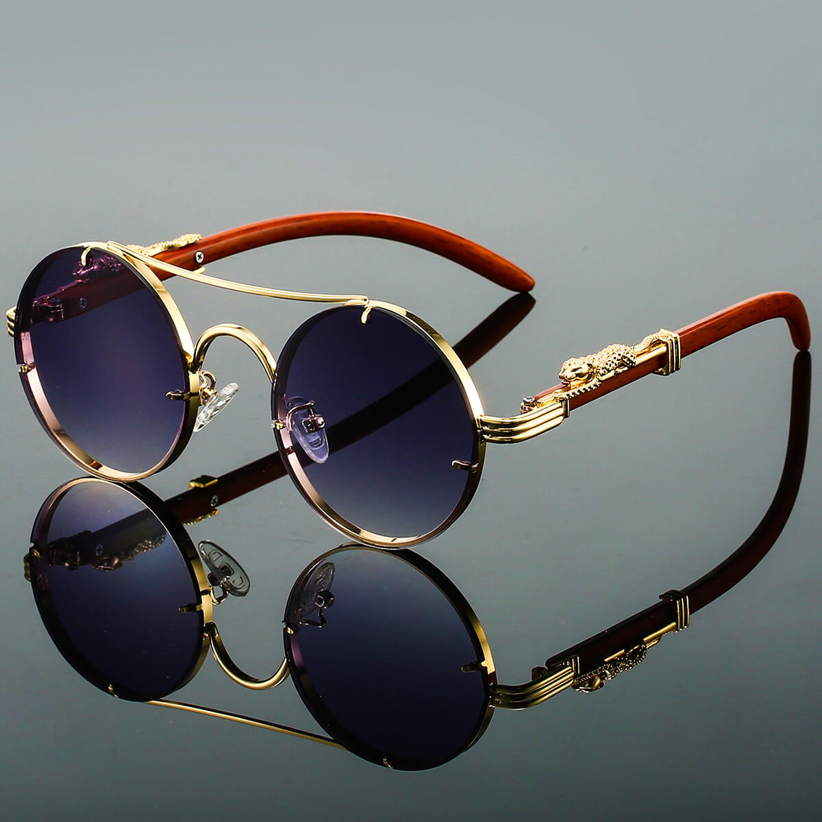 Men's Sunglasses - Retro Oval Metal | UV Protection