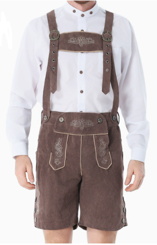 Men's Traditional Outfit with Lederhosen and Stylish Hat