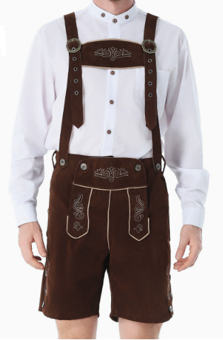 Men's Traditional Outfit with Lederhosen and Stylish Hat