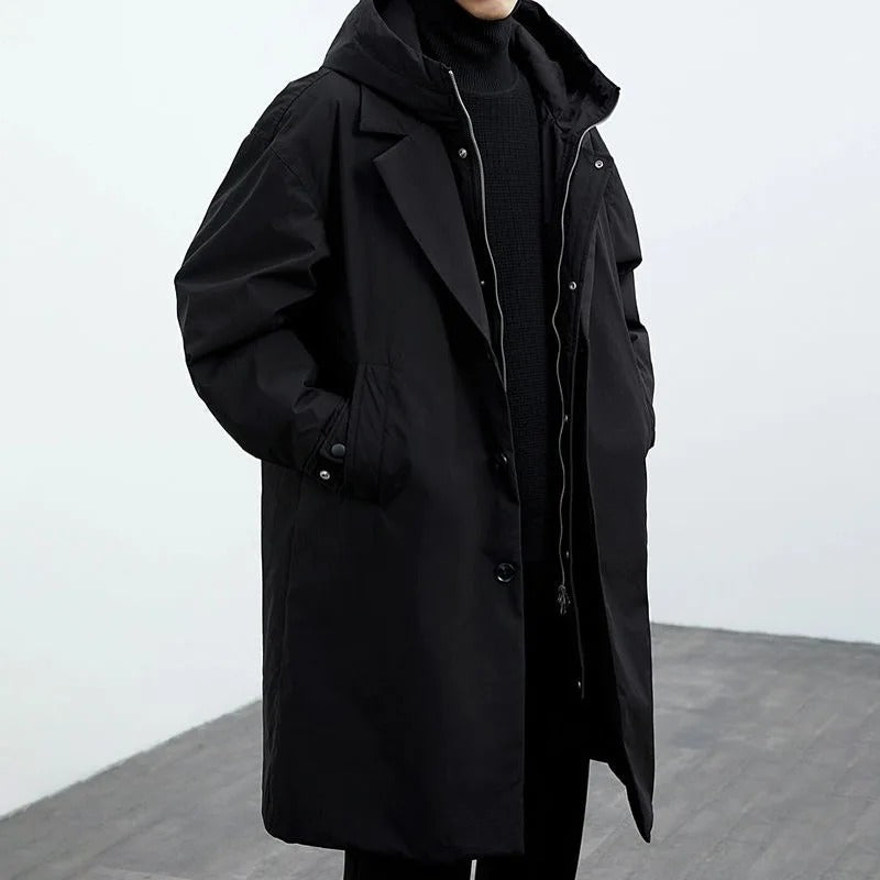 Men's Waterproof Trench Coat - Stylish & Warm Puffer Design