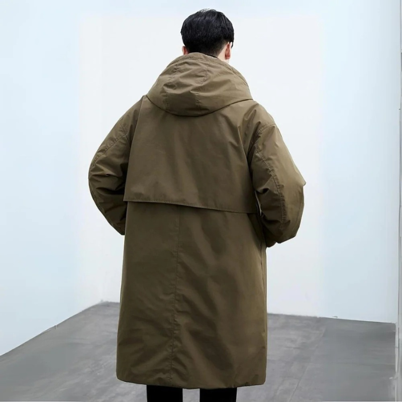 Men's Waterproof Trench Coat - Stylish & Warm Puffer Design