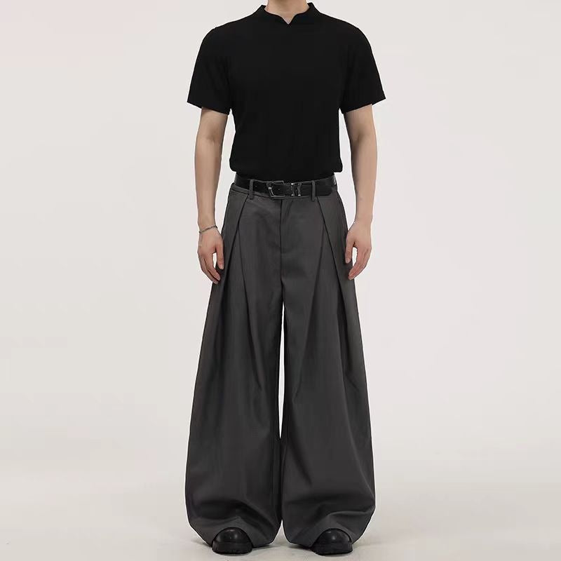 Men's Wide-Leg Harem Pants with Pockets