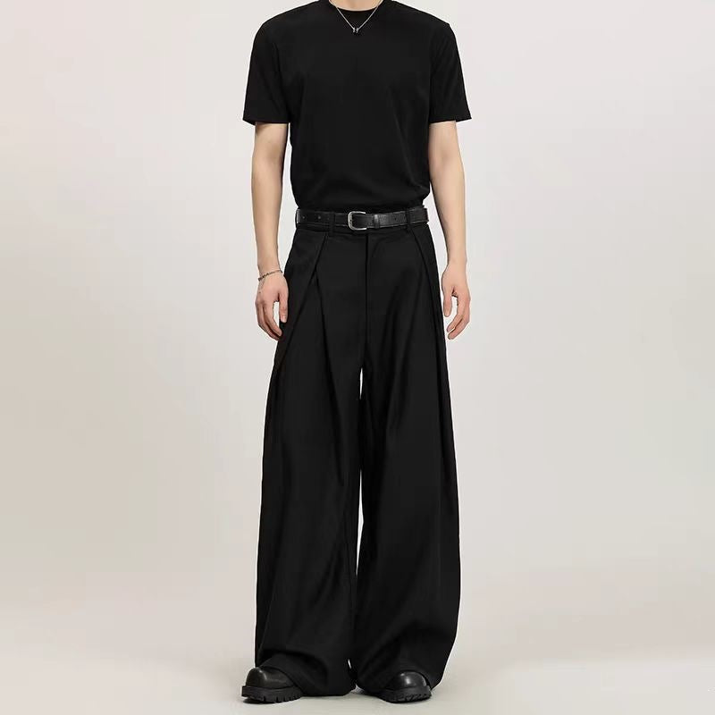 Men's Wide-Leg Harem Pants with Pockets