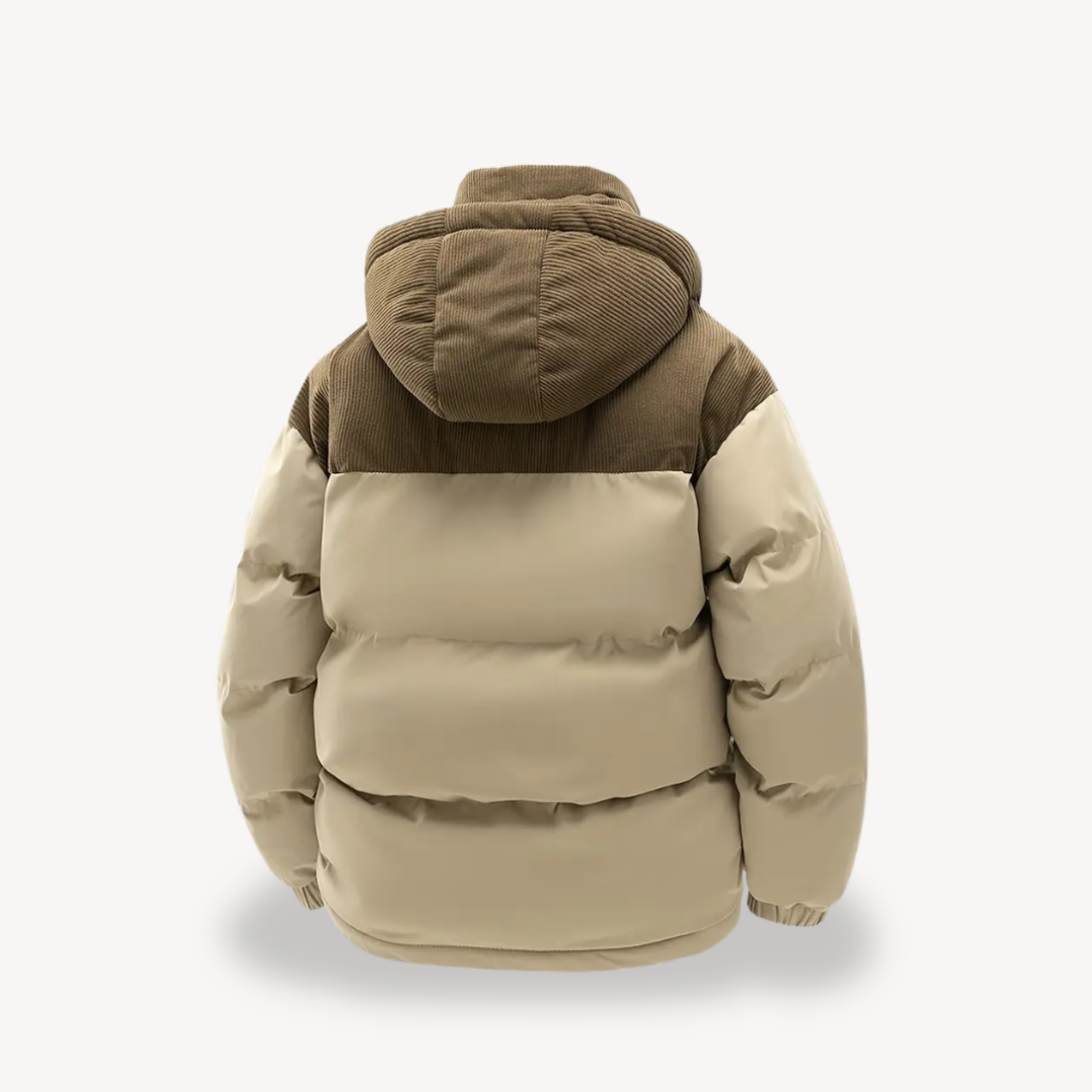 Men's Winter Jacket with Drawstring Hood - Modern and Functional