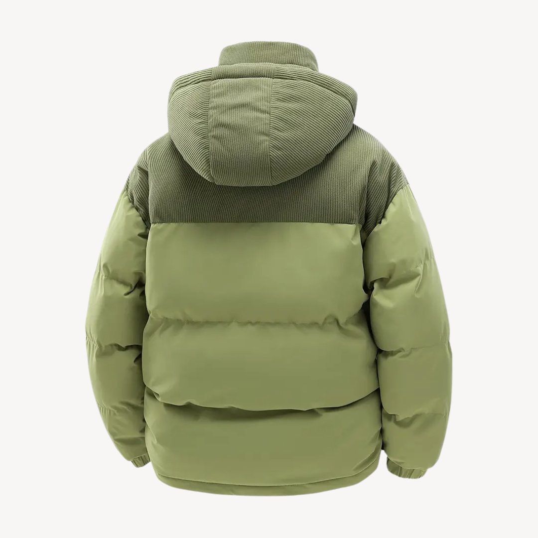 Men's Winter Jacket with Drawstring Hood - Modern and Functional