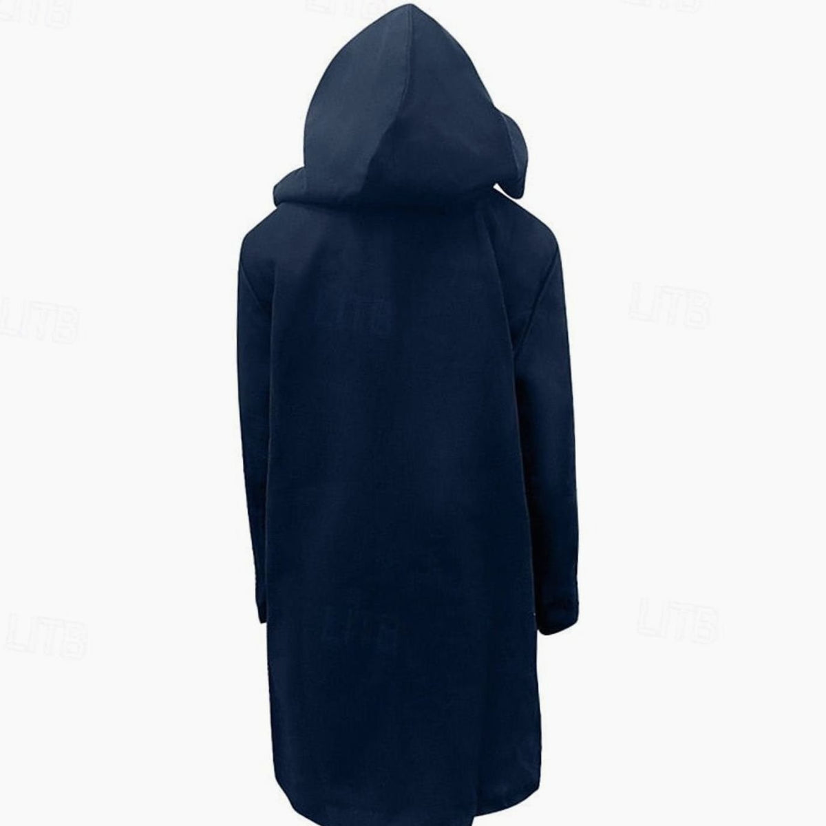 Men's Wool Hooded Toggle Long Overcoat