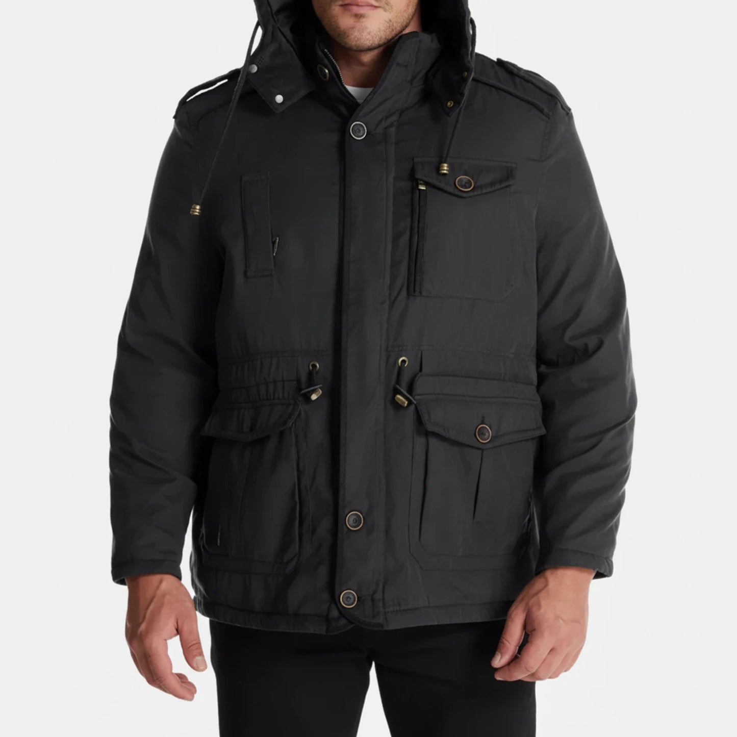 Hooded Cargo Jacket for Men
