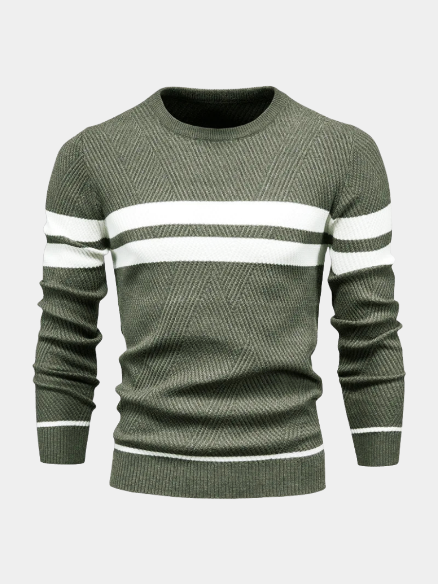 Image of Michael | Men's Striped Crew Neck Sweater