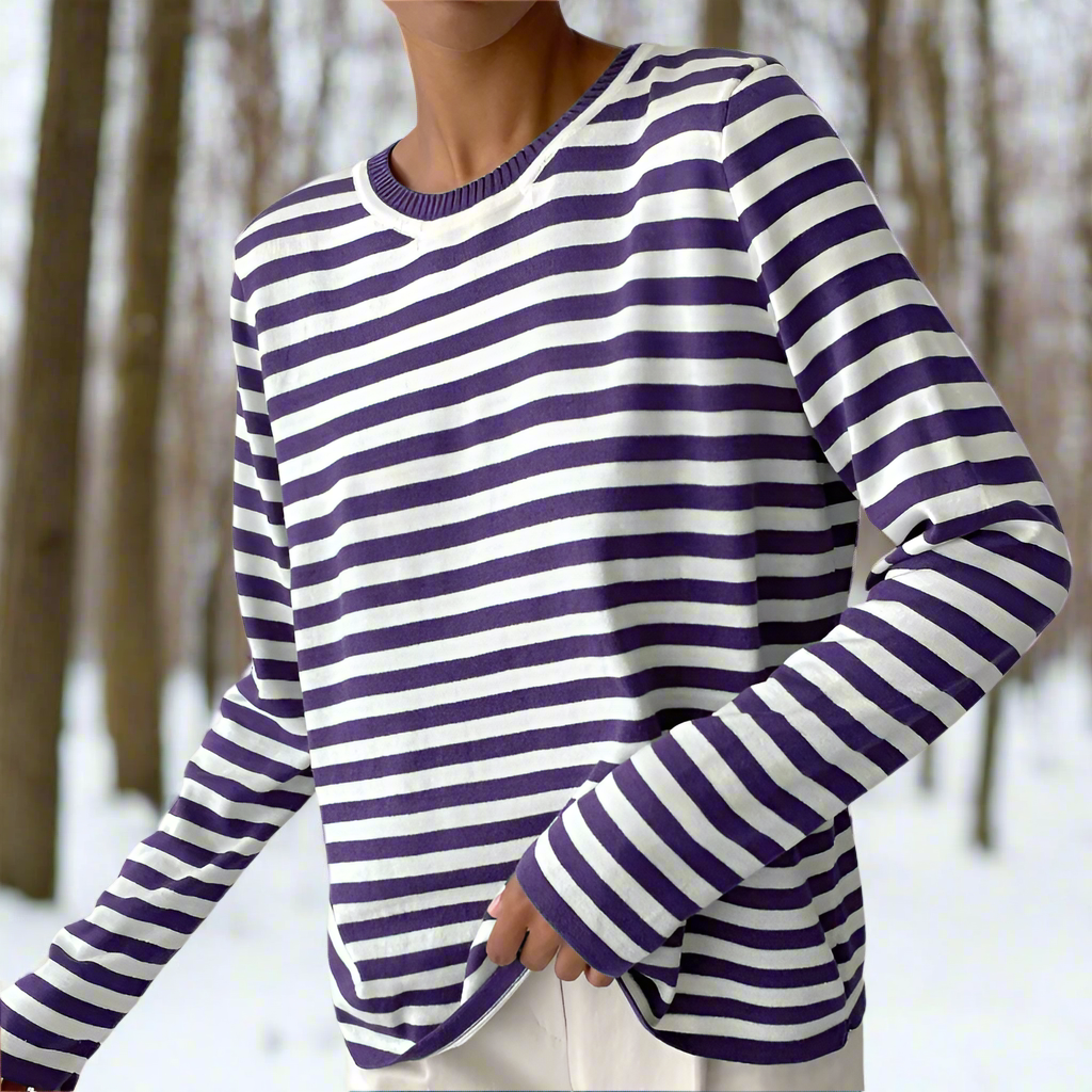 Image of Miranda | Women's Long Sleeve Striped T-Shirt