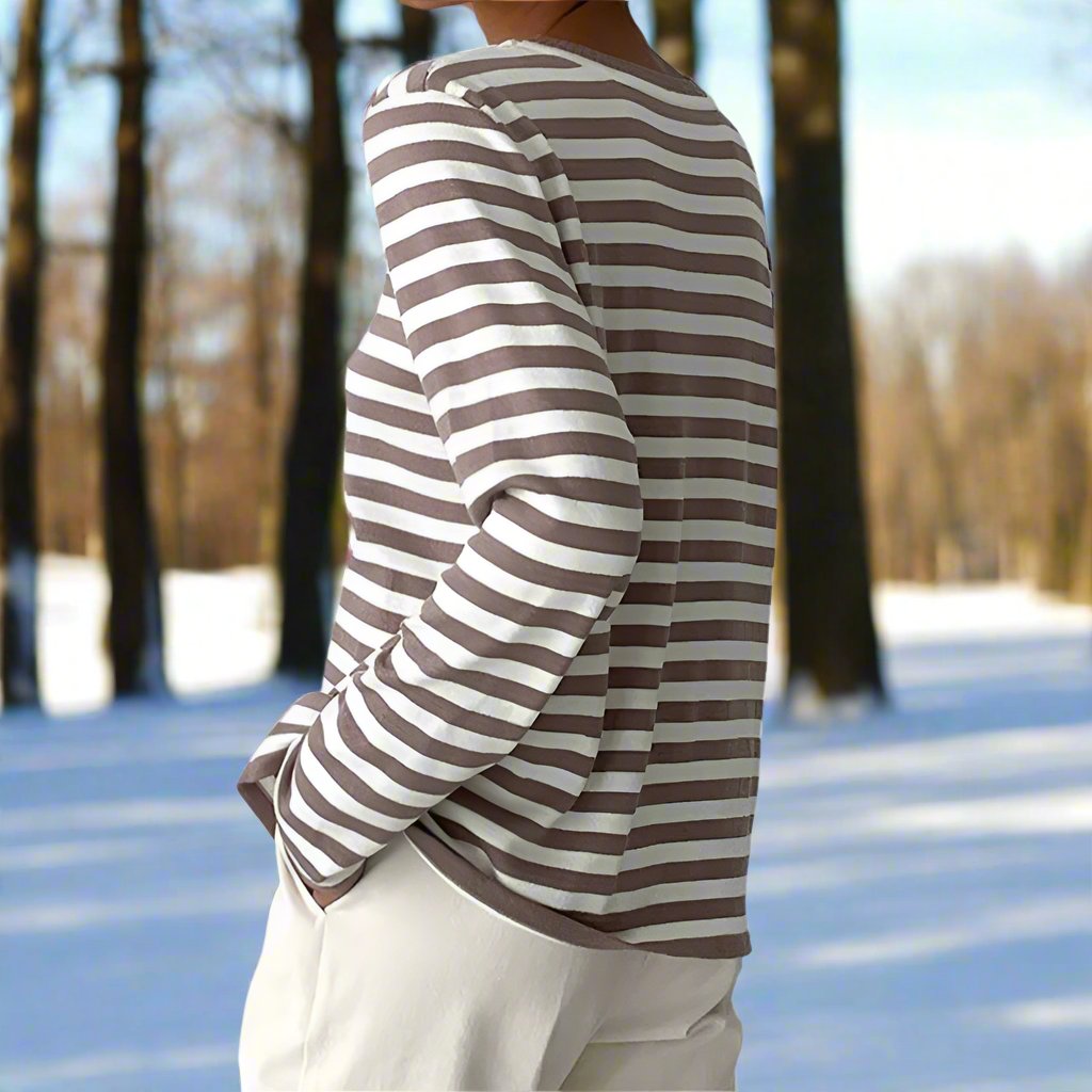 Image of Miranda | Women's Long Sleeve Striped T-Shirt