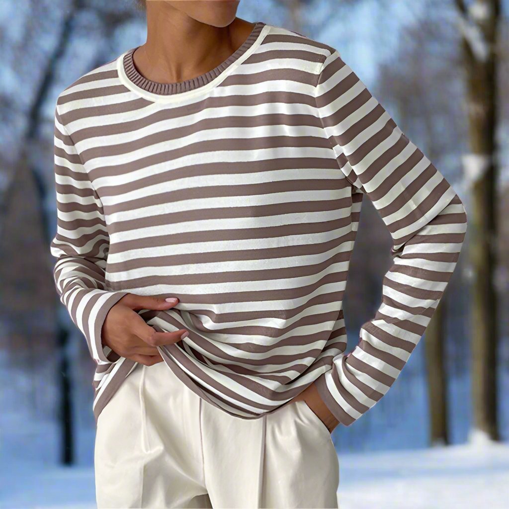 Image of Miranda | Women's Long Sleeve Striped T-Shirt