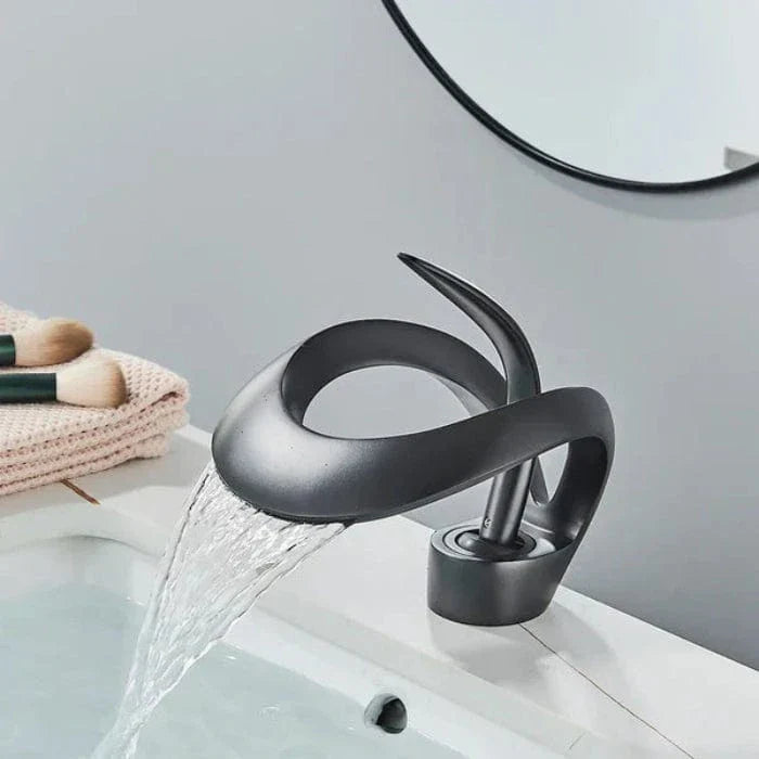 Modern Brass Waterfall Bathroom Sink Faucet