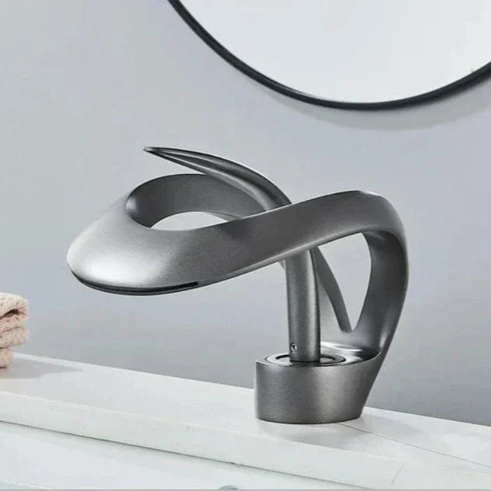 Modern Brass Waterfall Bathroom Sink Faucet