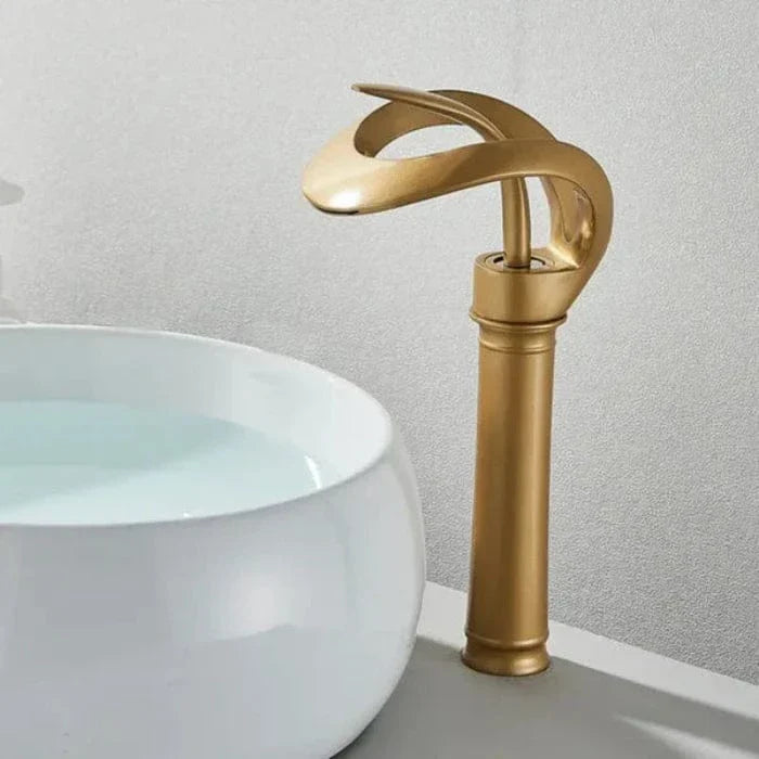 Modern Brass Waterfall Bathroom Sink Faucet